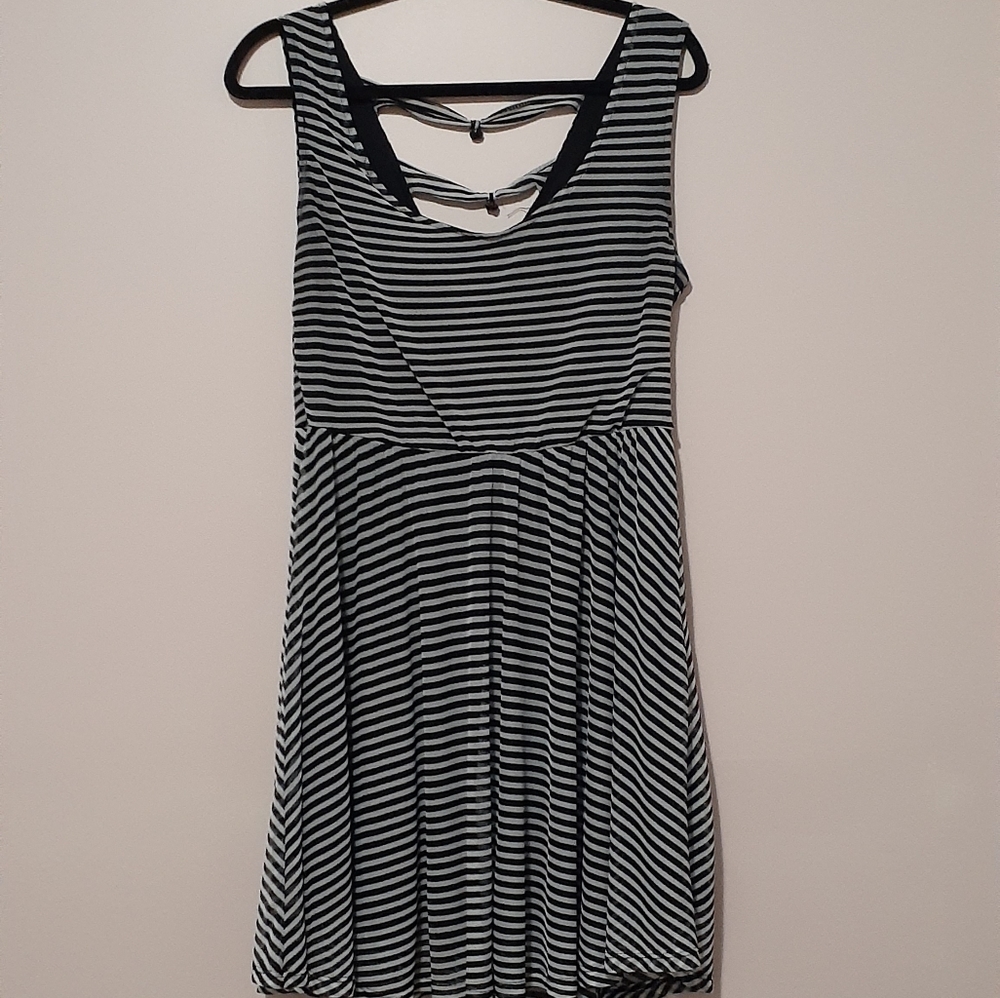 Skull Striped skater dress